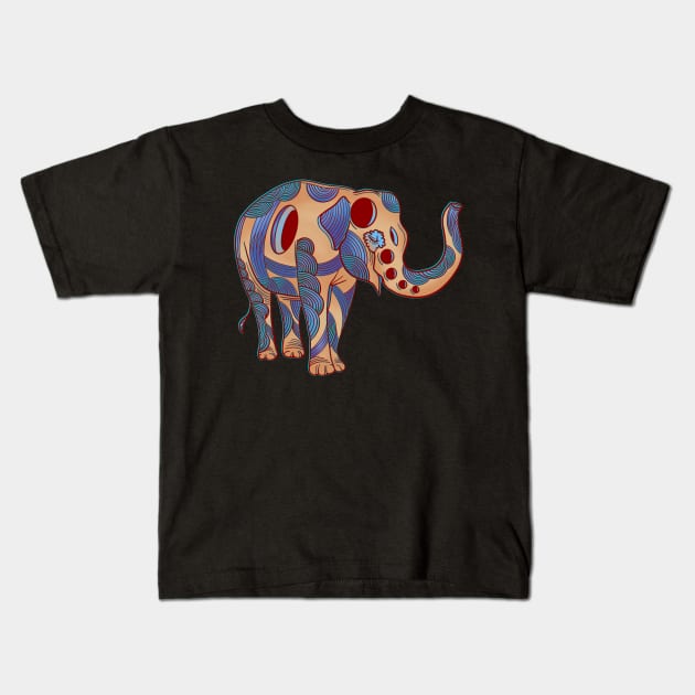 Happy little decorated elephant Kids T-Shirt by DaveDanchuk